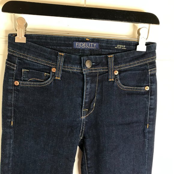 Fidelity Womens Stevie Skinny Jeans Chicago Blue - Picture 2 of 5